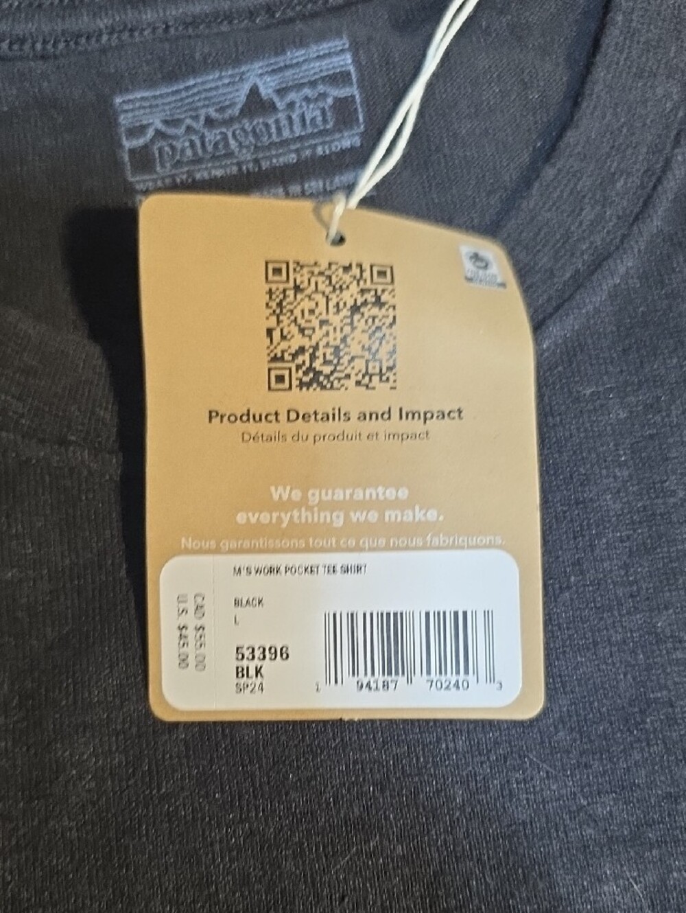 Patagonia Black Short Sleeve Pocket Tee - Picture 4 of 6